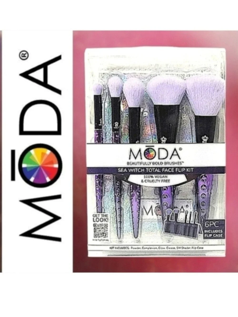 Moda Sea Witch Brush Set - Iridescent Purple Handles